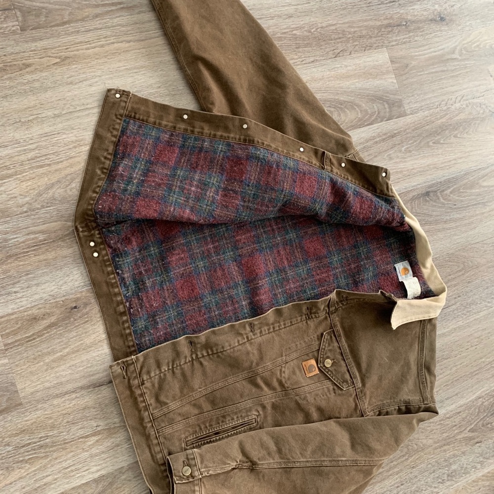 Vintage Carhartt Denim Lined Button Up Jacket
